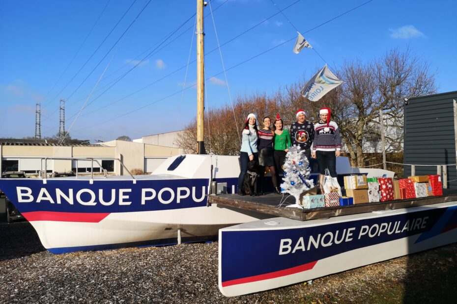 Phot de groupe sur le trimaran